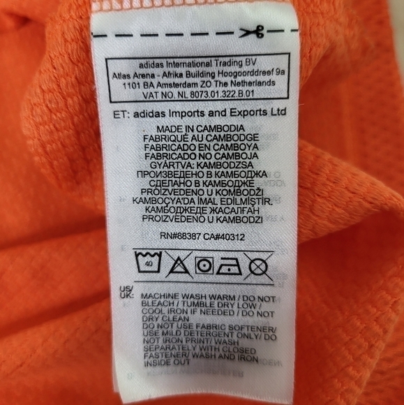 ADIDAS Baseball Jersey. Three Stripe Life. Orange & Black. Men's size Small - Picture 9 of 11